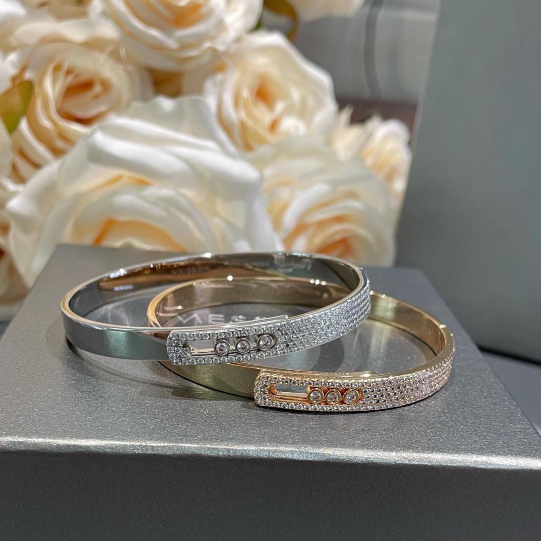 [Eternal jewelry]Move Noa Rose Gold Pavé Diamond Bangle Bracelet