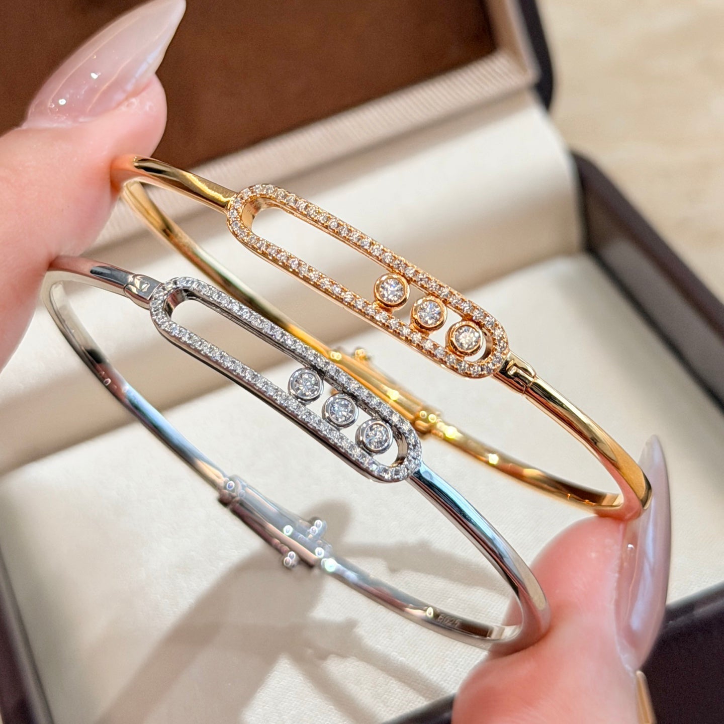 [Eternal jewelry]Move Pavé Diamond Bangle Bracelet M