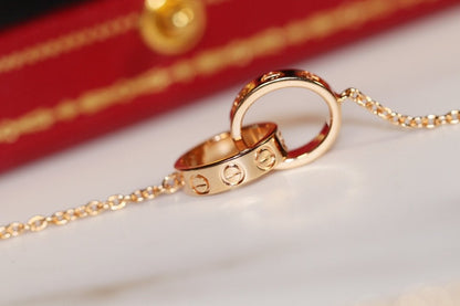 [Eternal Jewelry]LOVE NECKLACE PINK GOLD AND SILVER