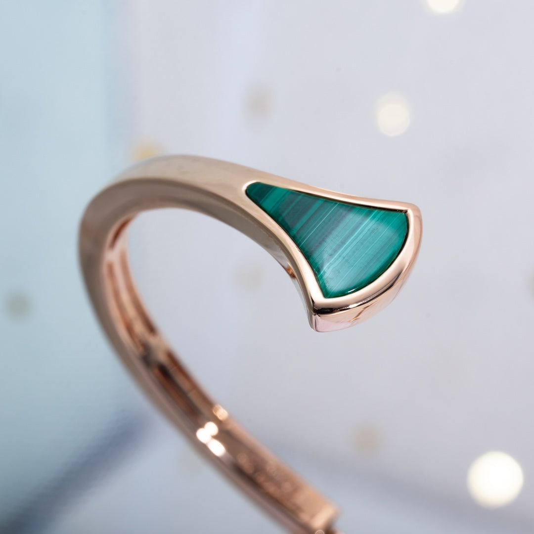 [Eternal Jewelry]DREAM BRACELET OPEN MALACHITE PINK GOLD