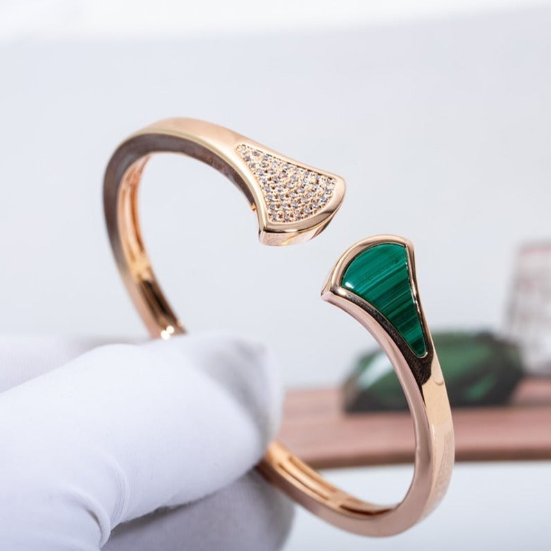 [Eternal Jewelry]DREAM BRACELET OPEN MALACHITE PINK GOLD