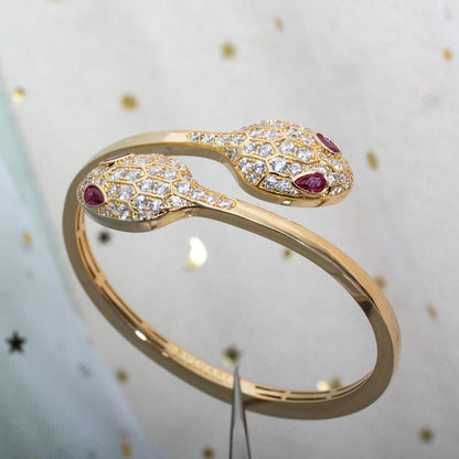 [Eternal Jewelry]SERPENTI BRACELET PINK GOLD DIAMOND DOUBLE SNAKE