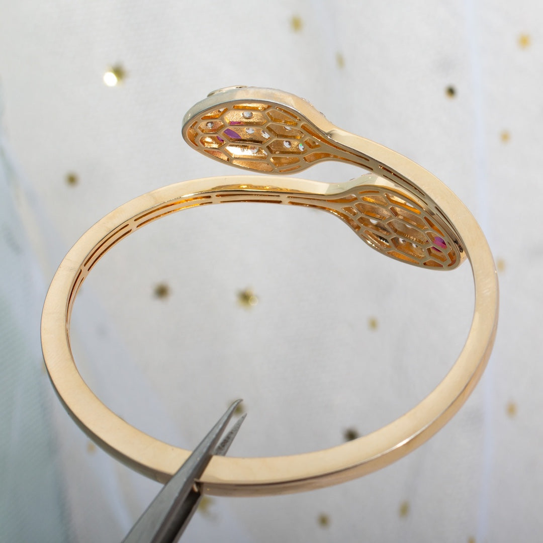 [Eternal Jewelry]SERPENTI BRACELET PINK GOLD DIAMOND DOUBLE SNAKE