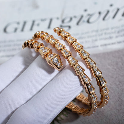 [Eternal Jewelry]SERPENTI BRACELET PINK GOLD DIAMOND DOUBLE ROW