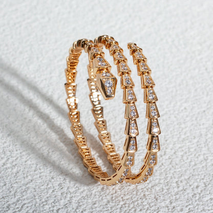 [Eternal Jewelry]SERPENTI BRACELET PINK GOLD DIAMOND DOUBLE ROW