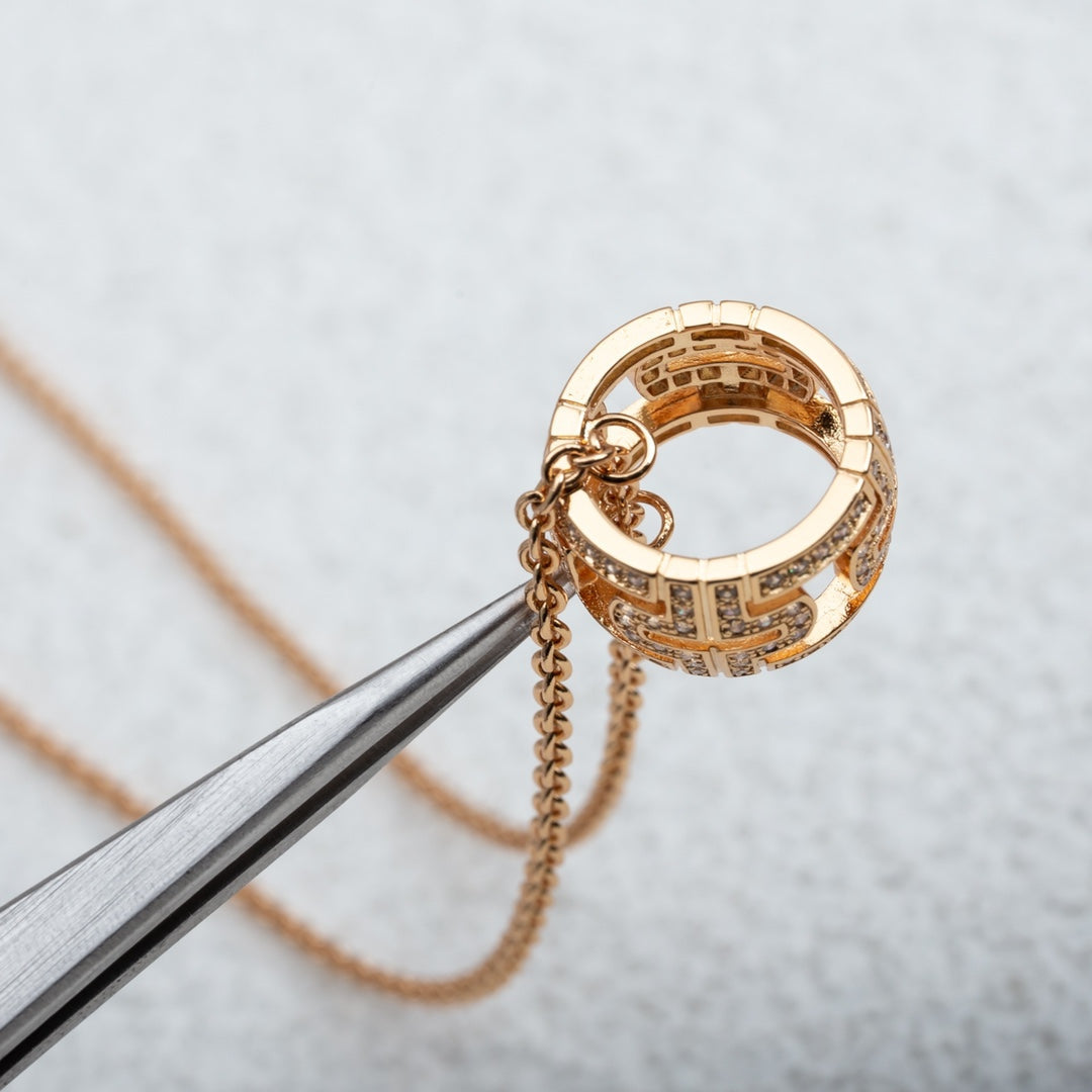 [Eternal Jewelry]PARENTESI NECKLACE PINK GOLD DIAMOND