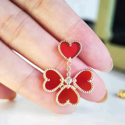 [Eternal Jewelry]SWEET CLOVER CARNELIAN EARRINGS