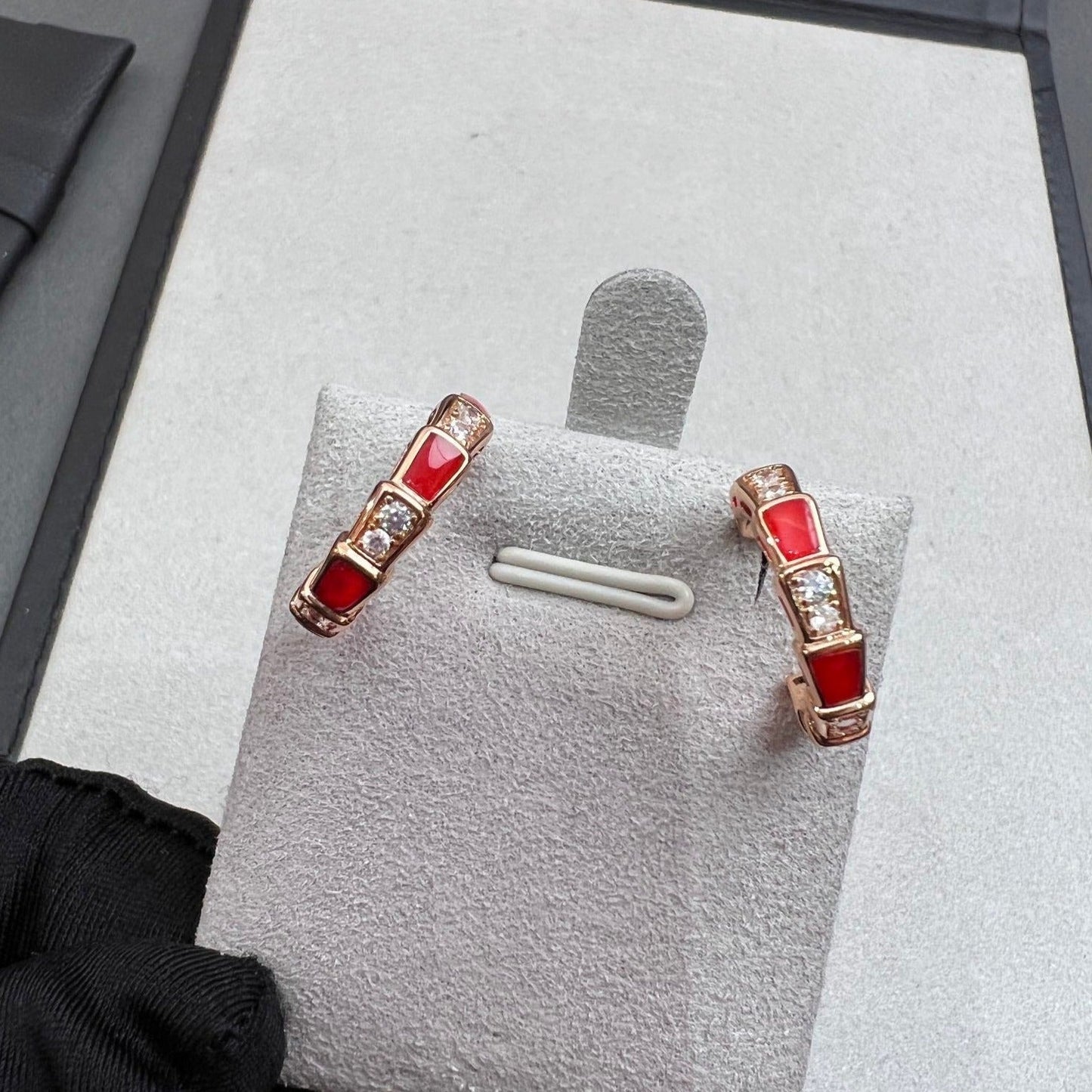 [Eternal Jewelry]SERPENTI CARNELIAN PINK GOLD EARRINGS