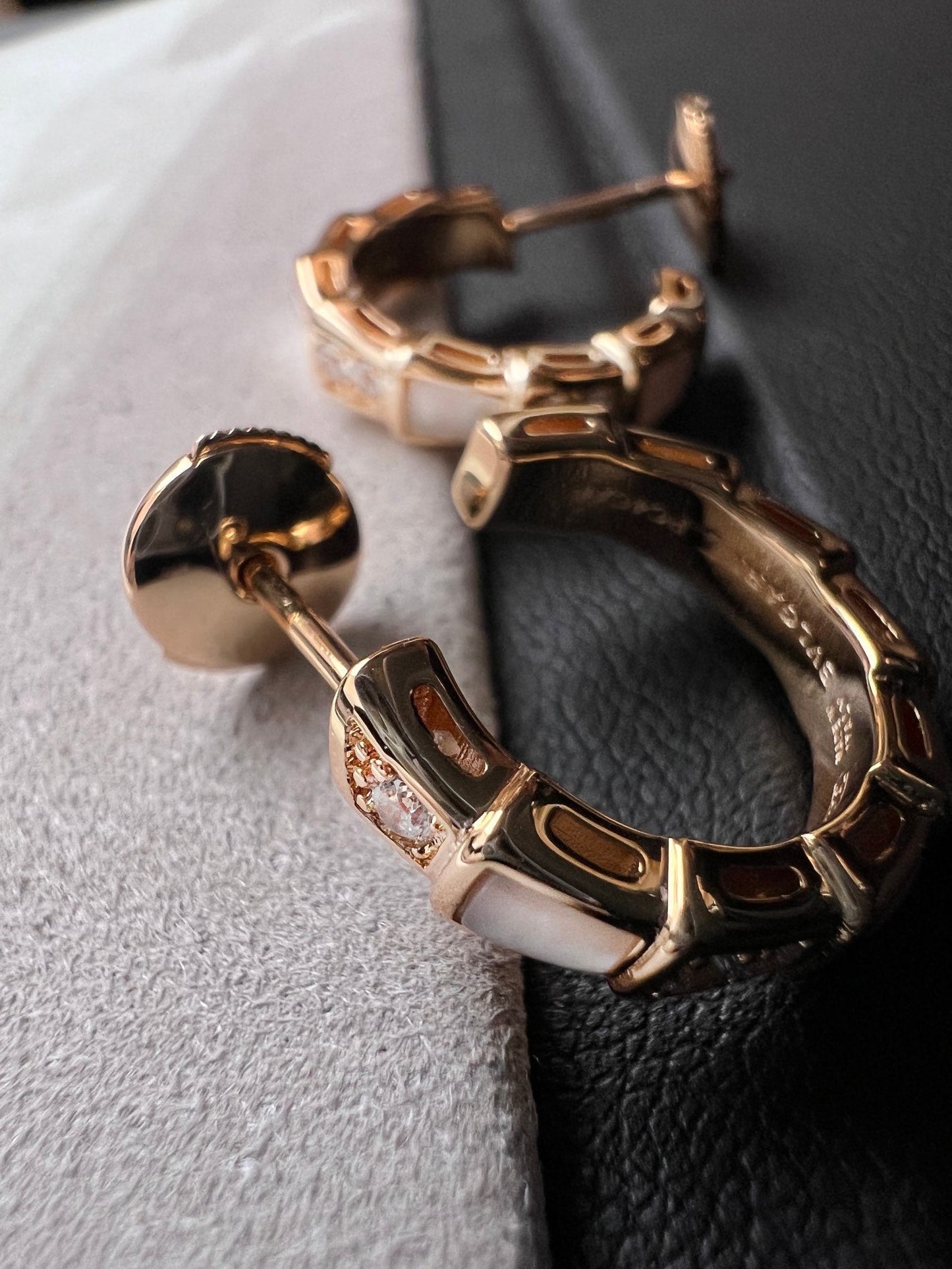 [Eternal Jewelry]SERPENTI MOP PINK GOLD EARRINGS