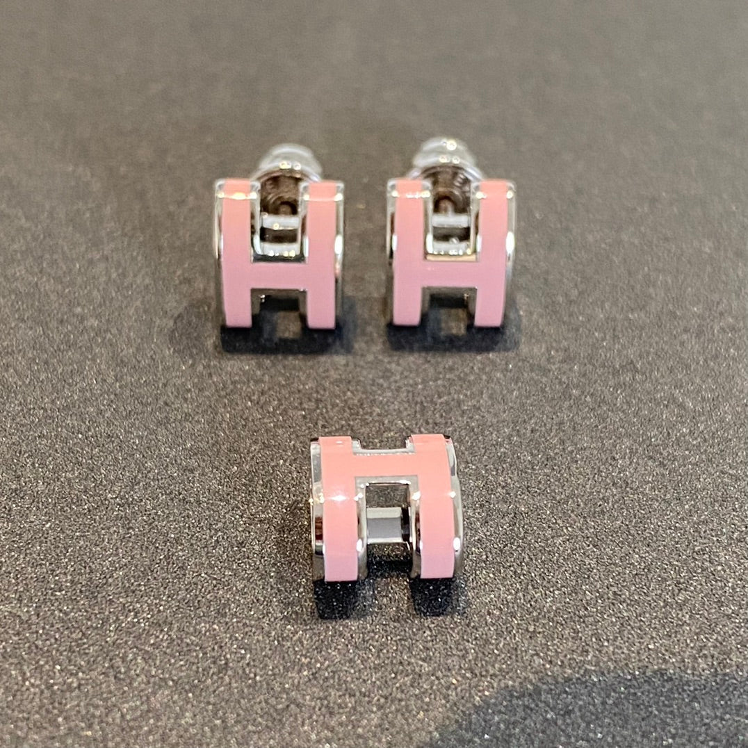 [Eternal Jewelry]MINI POP H SILVER EARRINGS PINK