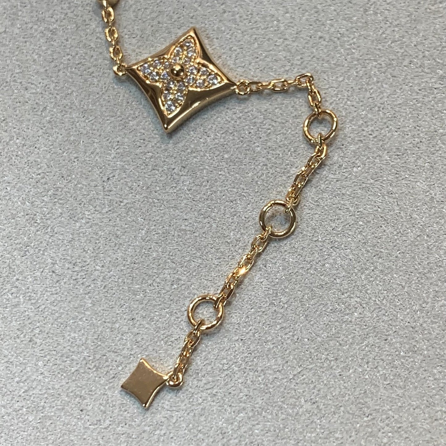 [Eternal Jewelry]STAR AND SUN 4 MOTIFS GOLD DIAMONDS BRACELET
