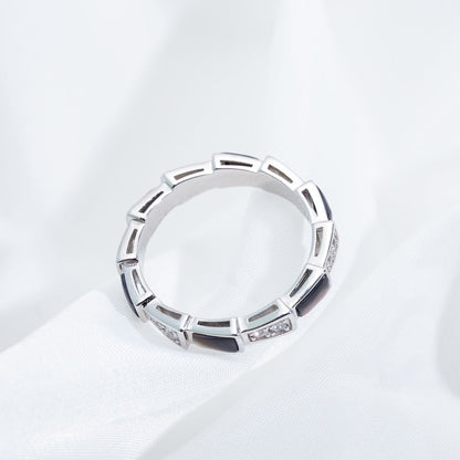 [Eternal Jewelry]SERPENTI RING SILVER  DIAMOND BLACK MOP 3MM
