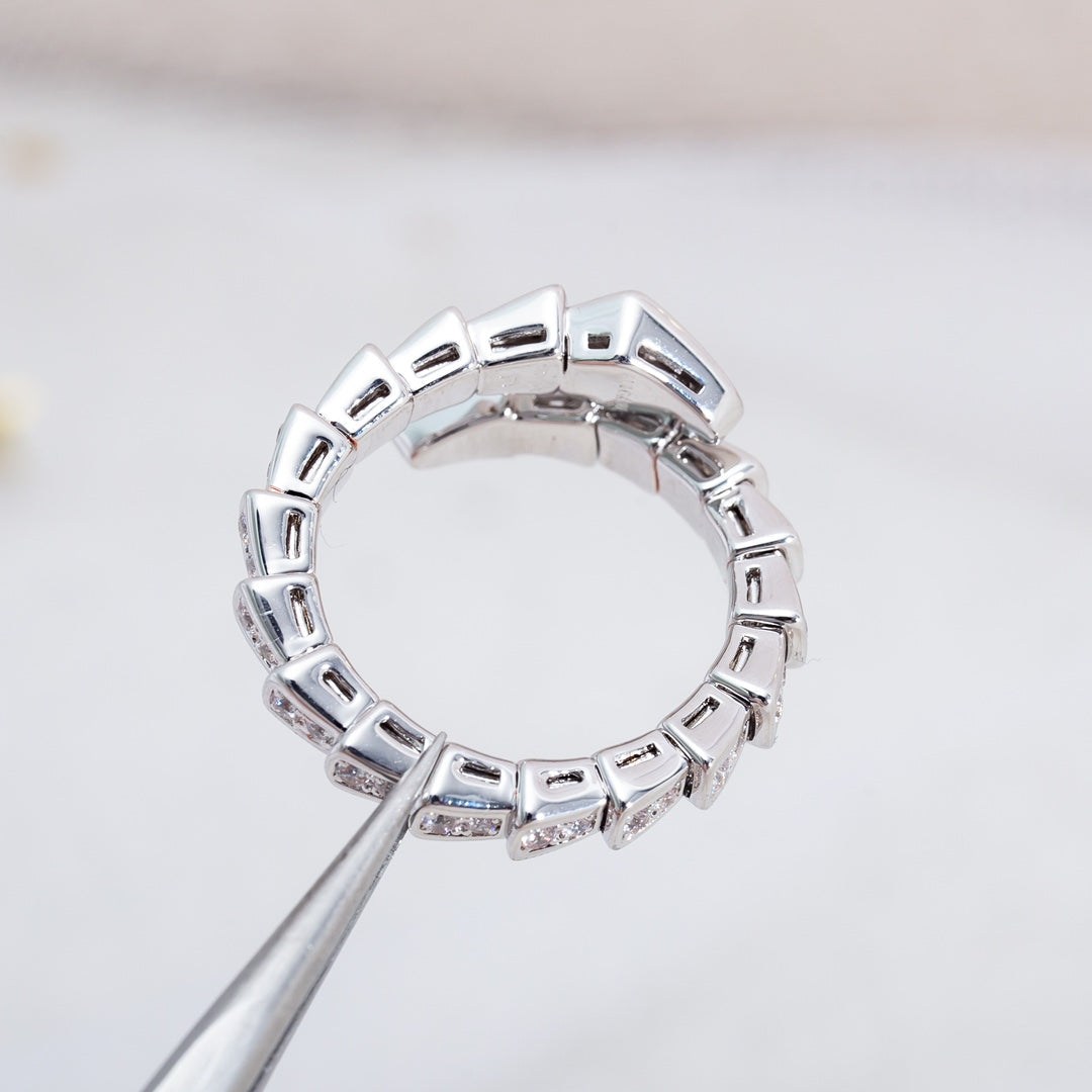 [Eternal Jewelry]SERPENTI RING SILVER DIAMOND PAVED 4MM