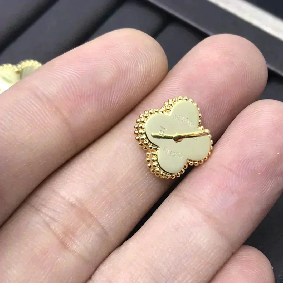 [Eternal Jewelry]CLOVER MINI 9.5MM LASER EARRINGS