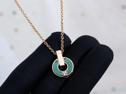 [Eternal Jewelry]GARI NECKLACE PINK GOLD MALACHITE