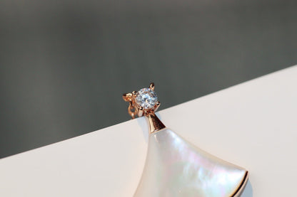 [Eternal Jewelry]DREAM NECKLACE WHITE MOP PINK GOLD 1 DIAMOND