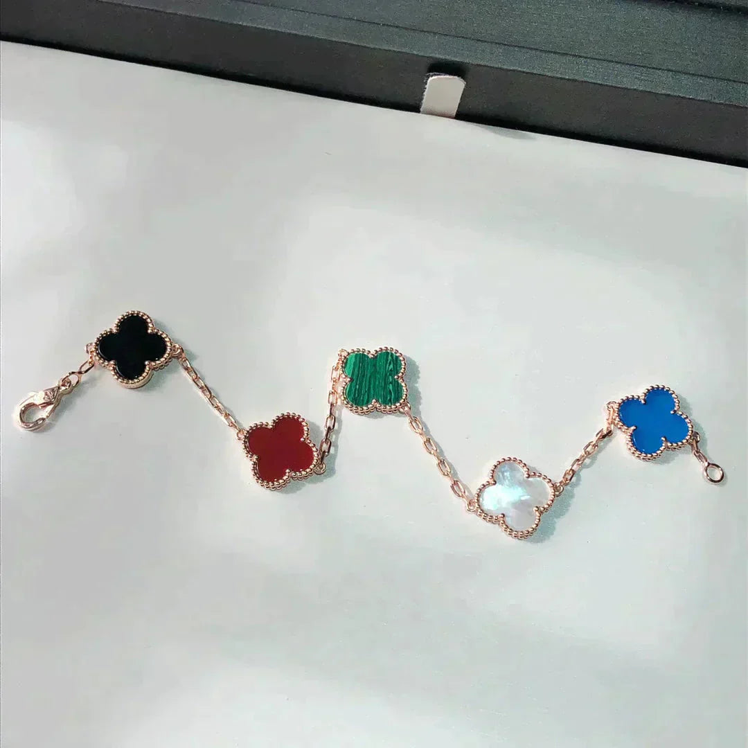 [Eternal Jewelry]CLOVER 5 MOTIFS MULTICOLOR BRACELET