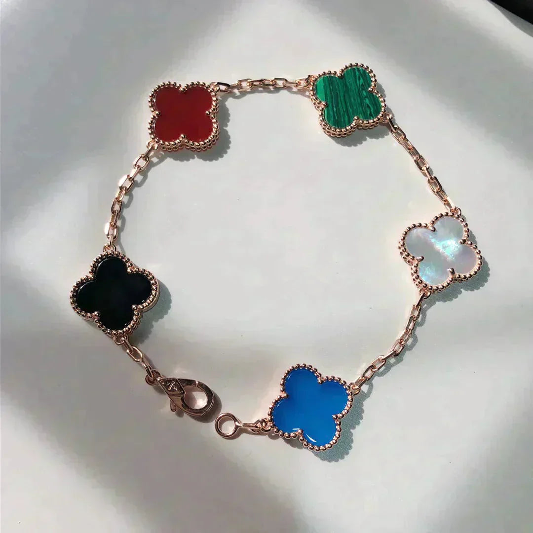 [Eternal Jewelry]CLOVER 5 MOTIFS MULTICOLOR BRACELET
