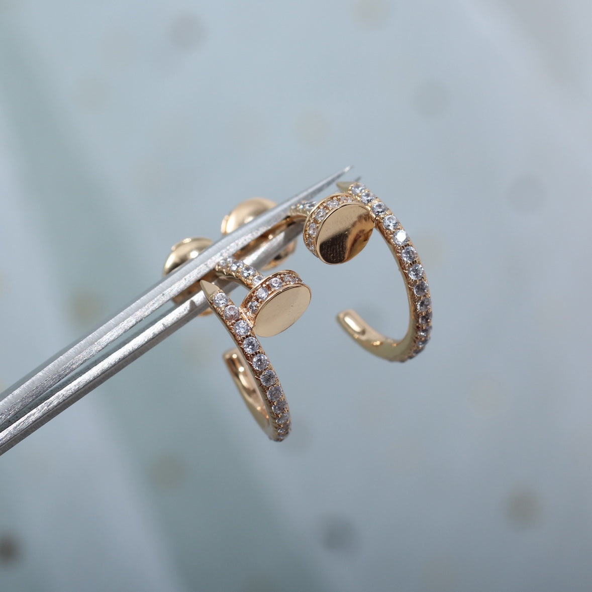 [Eternal Jewelry]JUSTE EARRINGS 12.75MM PINK GOLD DIAMOND