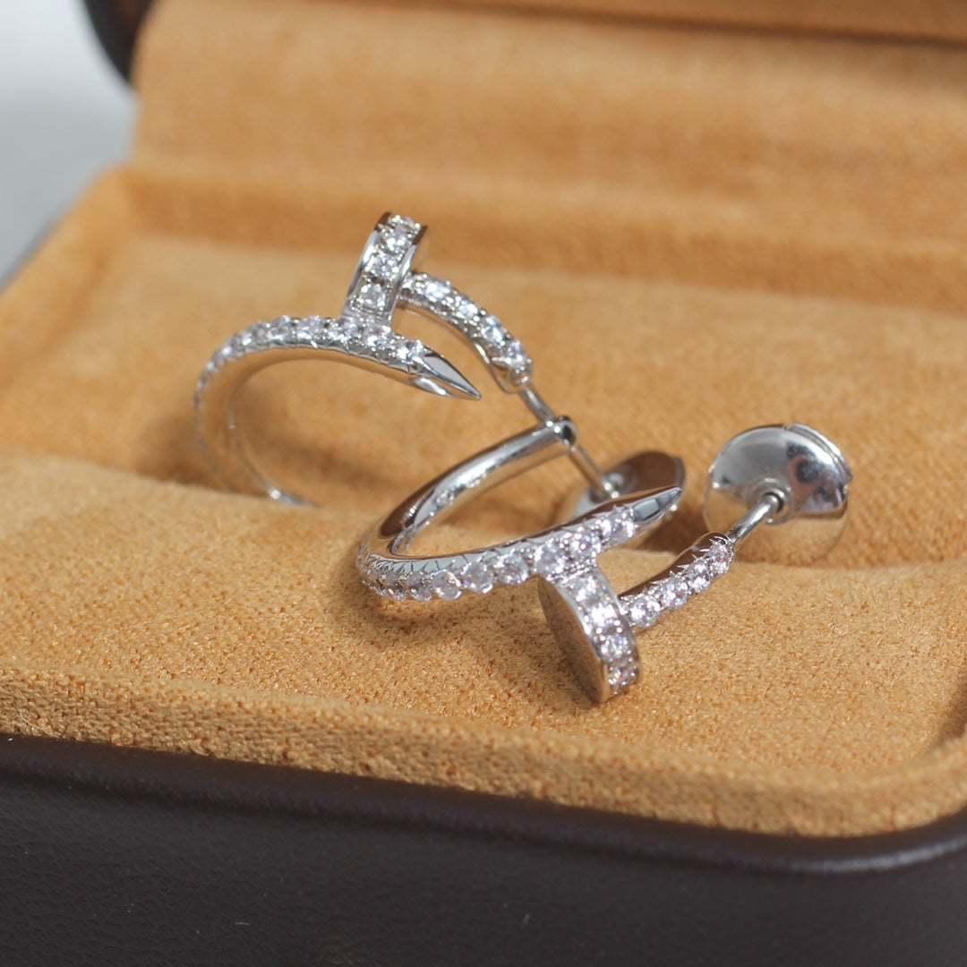 [Eternal Jewelry]JUSTE EARRINGS 12.75MM SILVER DIAMOND