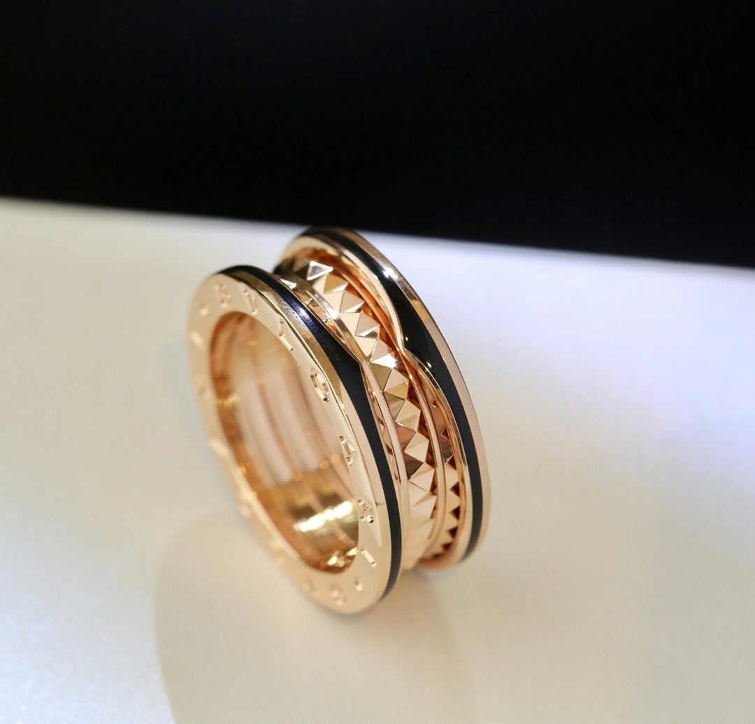 [Eternal Jewelry]ZERO 1 PINK GOLD BLACK CERAMIC RING