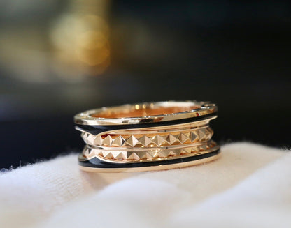 [Eternal Jewelry]ZERO 1 PINK GOLD BLACK CERAMIC RING