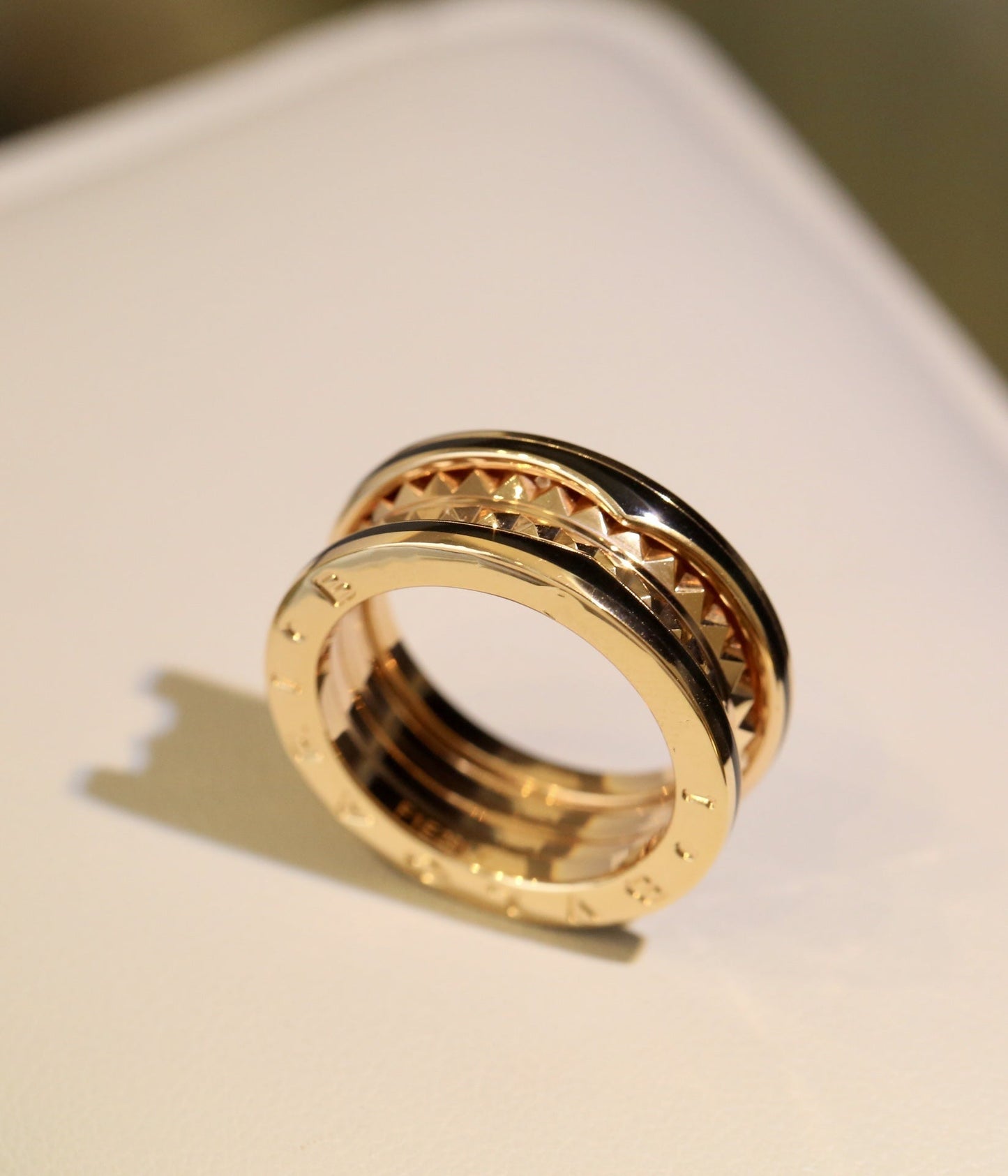 [Eternal Jewelry]ZERO 1 PINK GOLD BLACK CERAMIC RING