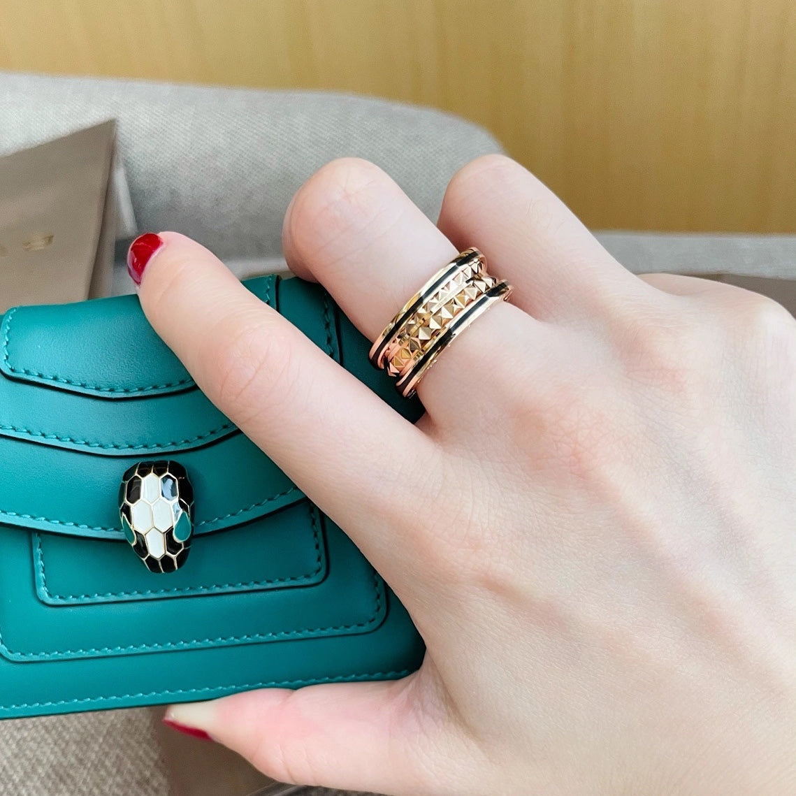 [Eternal Jewelry]ZERO 1 PINK GOLD BLACK CERAMIC RING