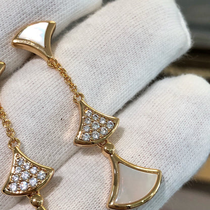 [Eternal Jewelry]DREAM EARRINGS 3 MOTIFS DIAMOND MOP PINK GOLD