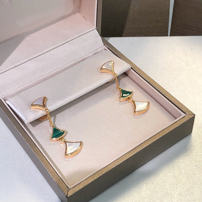 [Eternal Jewelry]DREAM EARRINGS 3 MOTIFS MALACHITE MOP PINK GOLD