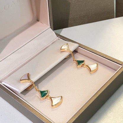 [Eternal Jewelry]DREAM EARRINGS 3 MOTIFS MALACHITE MOP PINK GOLD