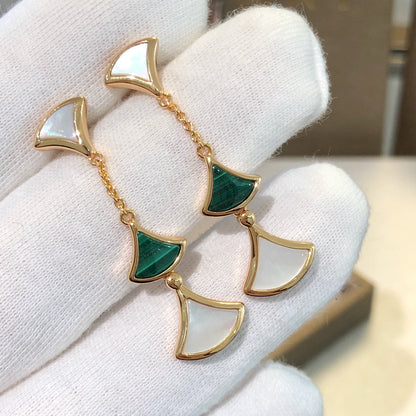 [Eternal Jewelry]DREAM EARRINGS 3 MOTIFS MALACHITE MOP PINK GOLD