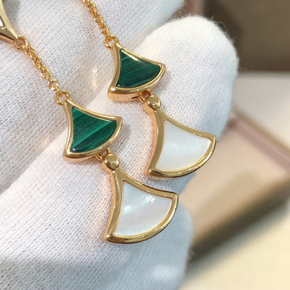 [Eternal Jewelry]DREAM EARRINGS 3 MOTIFS MALACHITE MOP PINK GOLD
