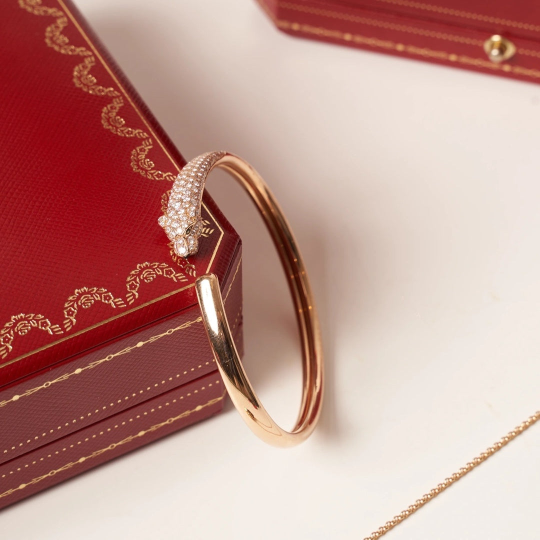 [Eternal Jewelry]PANTHERE ROSE GOLD DIAMOND OPEN BRACELET
