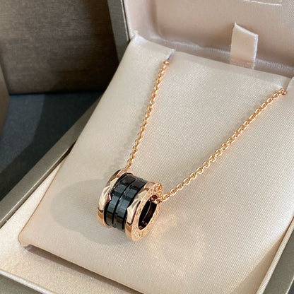 [Eternal Jewelry]ZERO 1 BLACK CERAMIC PINK GOLD NECKLACE