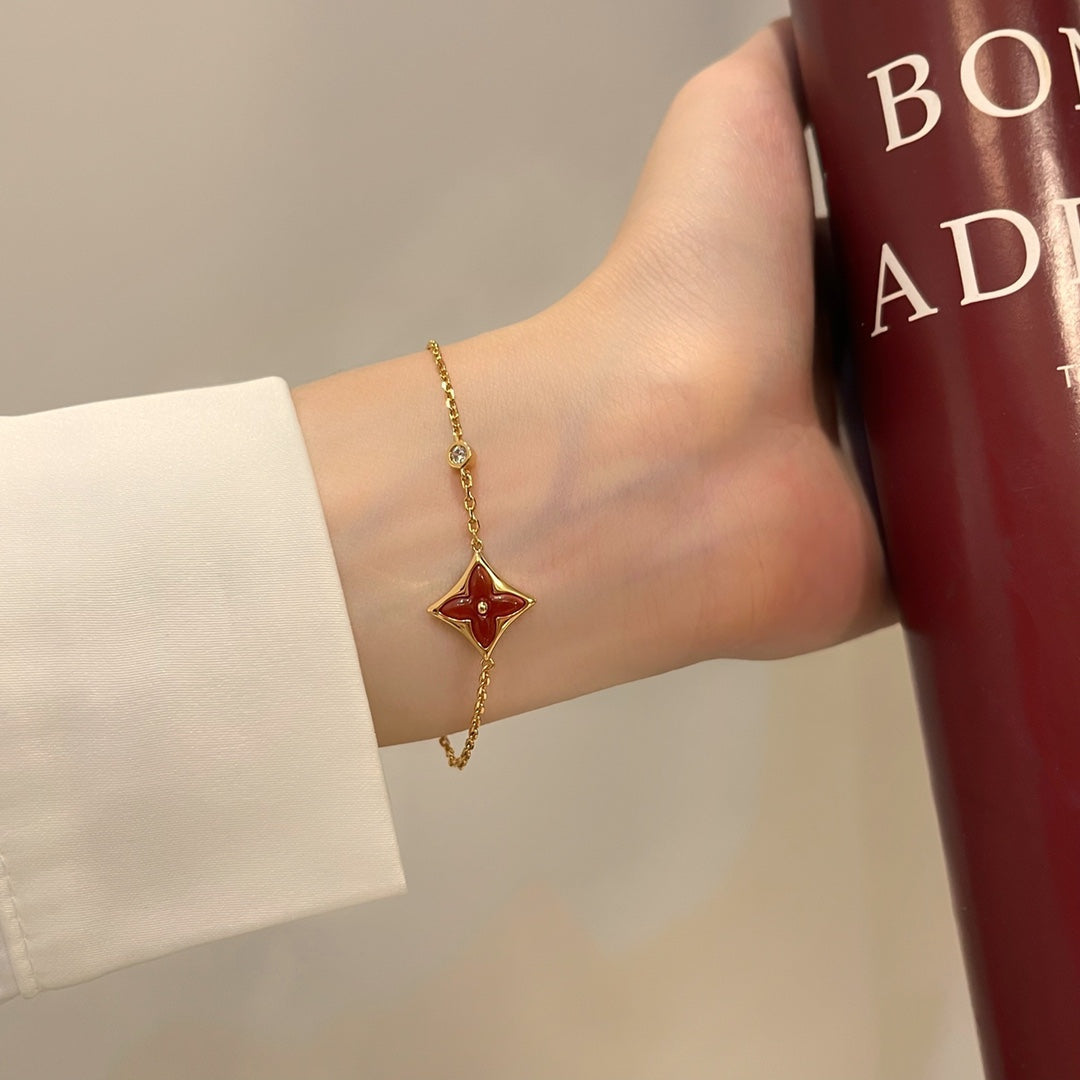 [Eternal Jewelry]COLOR STAR CARNELIAN PINK GOLD DIAMOND BRACELET