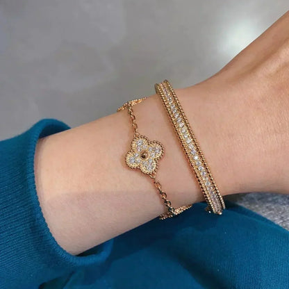 [Eternal Jewelry] CLOVER 5 MOTIF FULL DIAMOND BRACELET COLLECTION