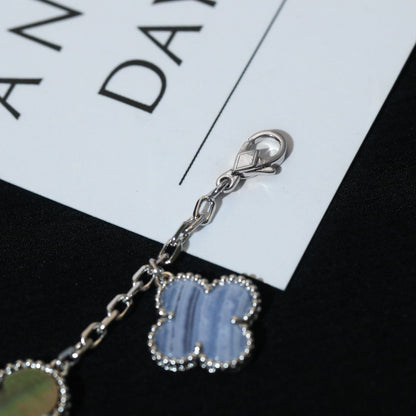 [Eternal Jewelry]CLOVER BRACELET 5 MOTIFS MOP CHALCEDONY SILVER