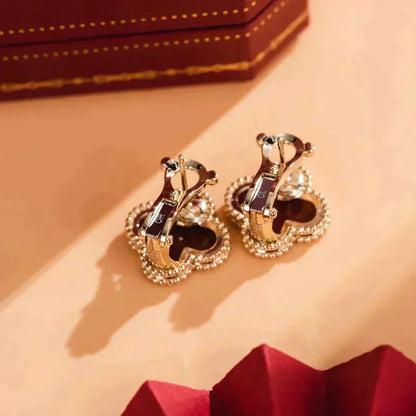 [Eternal Jewelry]CLOVER MEDIUM 1 MOTIFS CARNELIAN  EARRINGS
