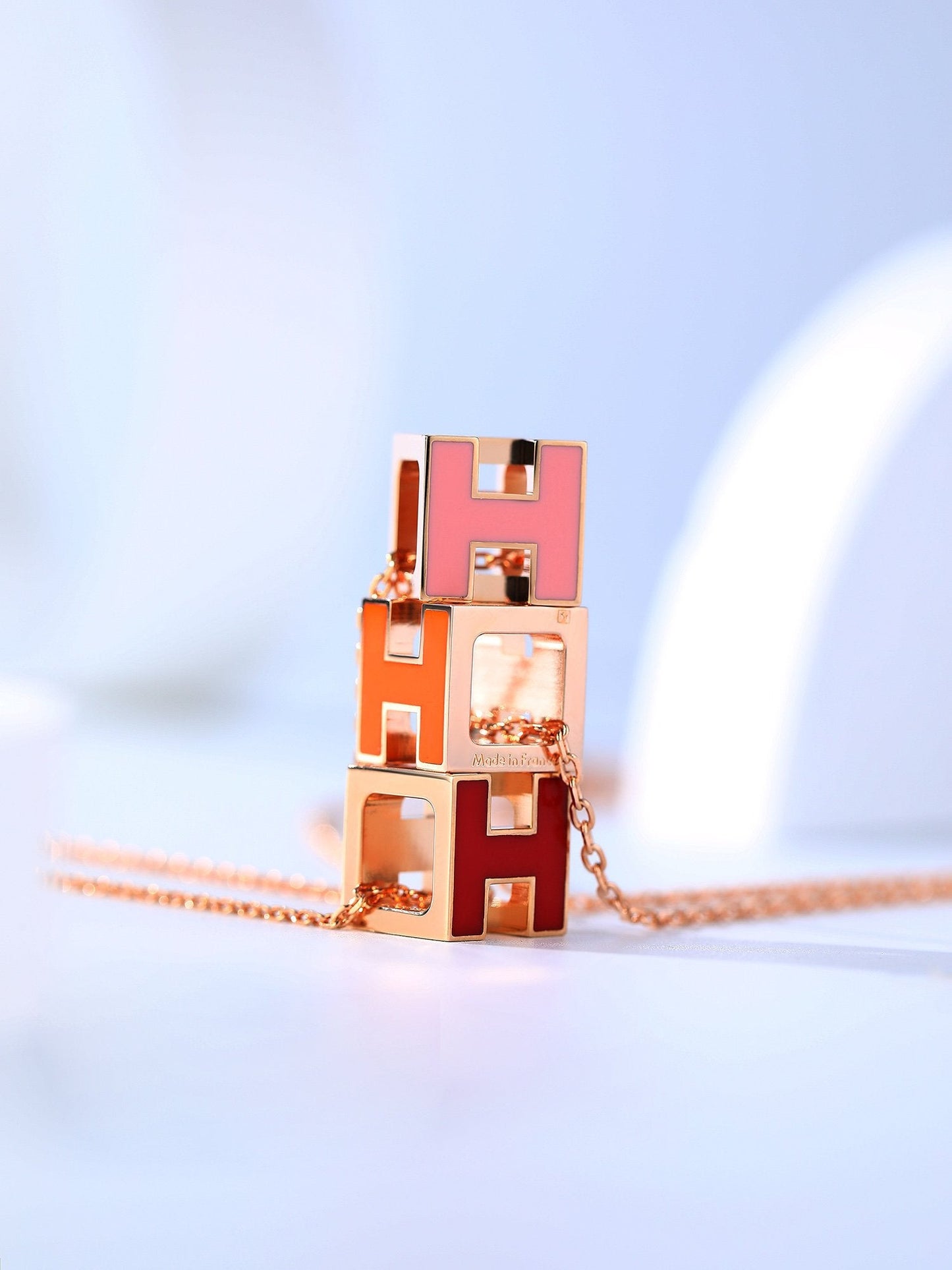 [Eternal Jewelry]H CAGE PINK GOLD NECKLACE