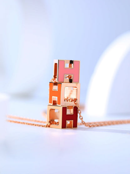 [Eternal Jewelry]H CAGE PINK GOLD NECKLACE