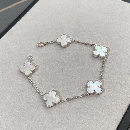 [Eternal Jewelry]CLOVER SILVER MOP 5 MOTIF BRACELET