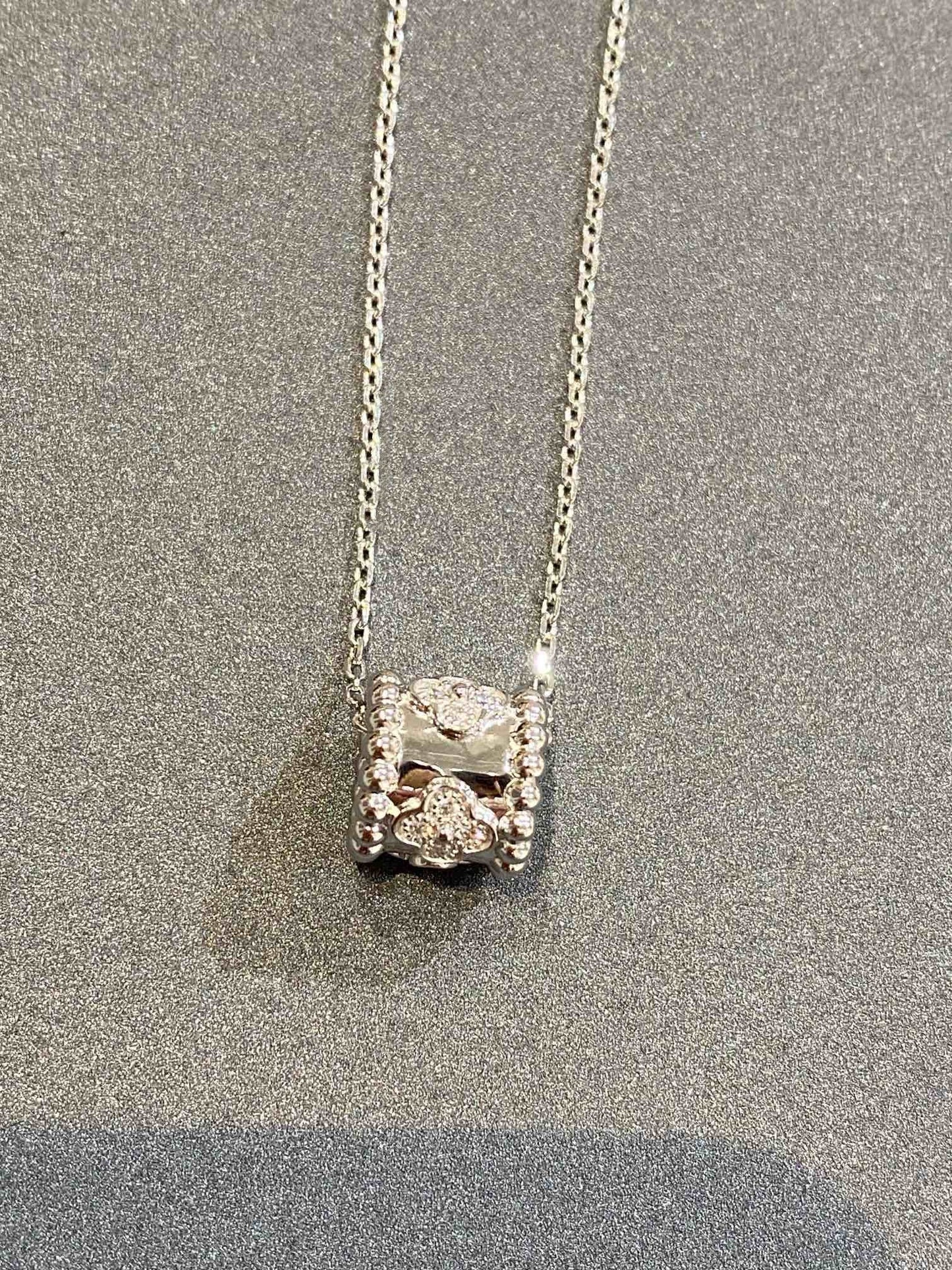 [Eternal Jewelry]PERLEE PEDANT SIVLER DIAMOND NECKLACE