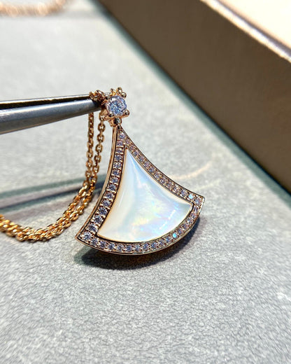 [Eternal Jewelry]DREAM MOP DIAMOND PAVED PINK GOLD NECKLACE