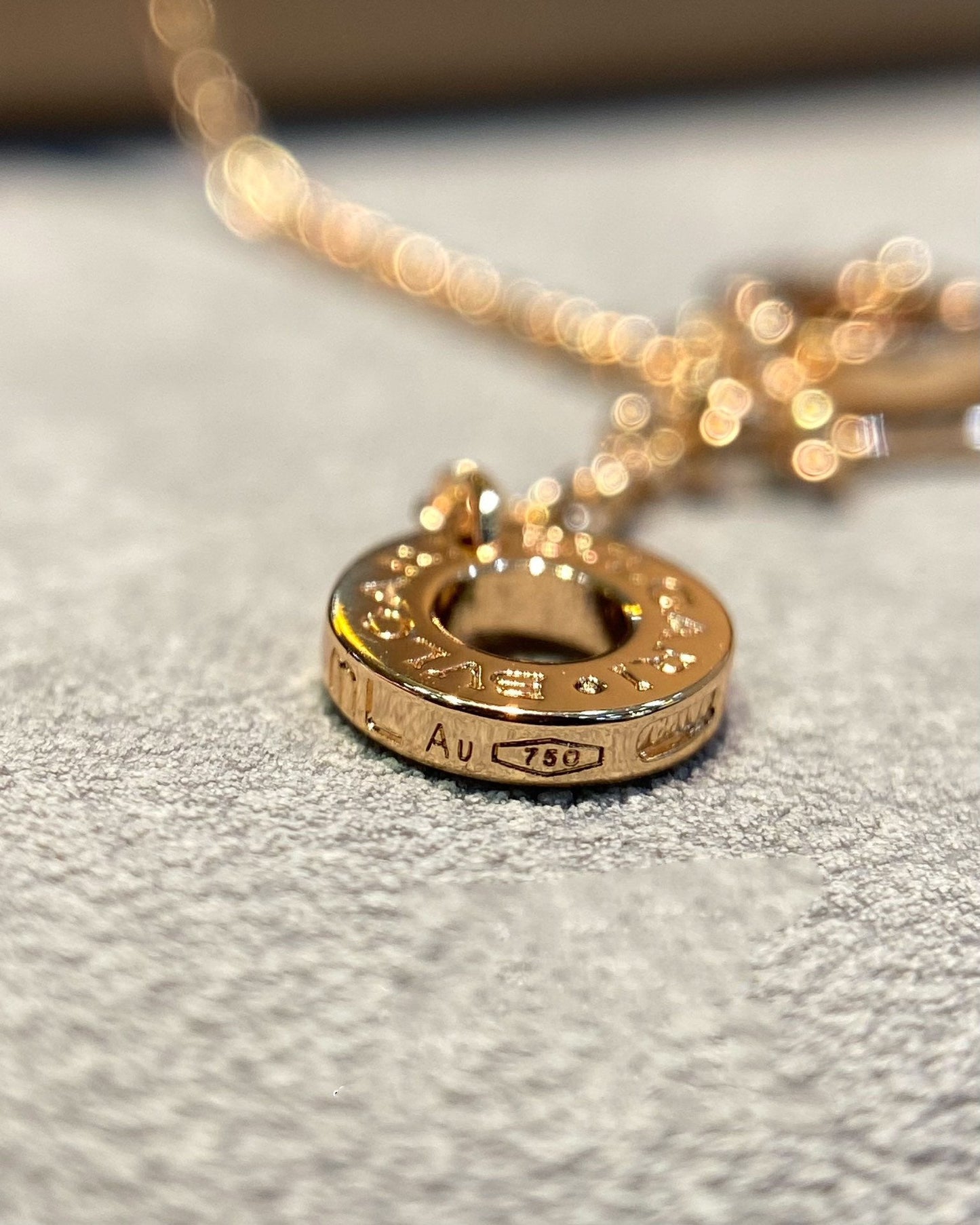 [Eternal Jewelry]DREAM MOP DIAMOND PAVED PINK GOLD NECKLACE