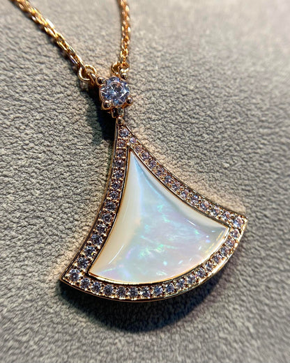 [Eternal Jewelry]DREAM MOP DIAMOND PAVED PINK GOLD NECKLACE