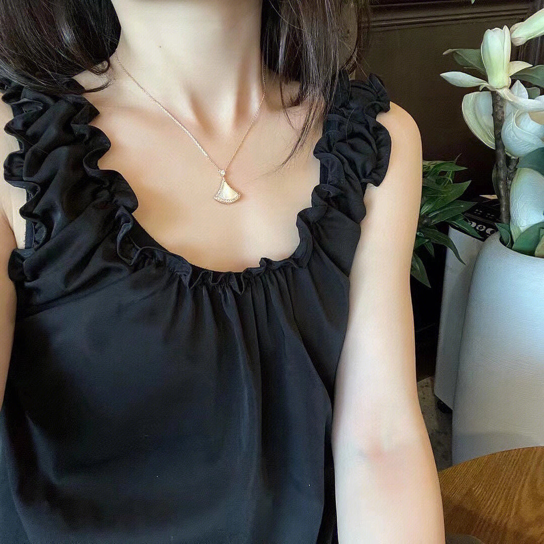 [Eternal Jewelry]DREAM MOP DIAMOND PAVED PINK GOLD NECKLACE