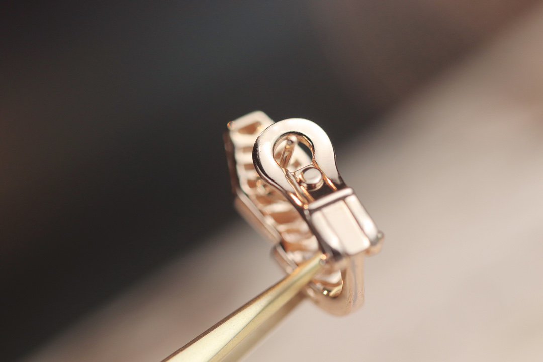 [Eternal Jewelry]SERPENT PINK GOLD DIAMOND EARRINGS
