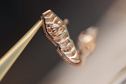 [Eternal Jewelry]SERPENT PINK GOLD DIAMOND EARRINGS