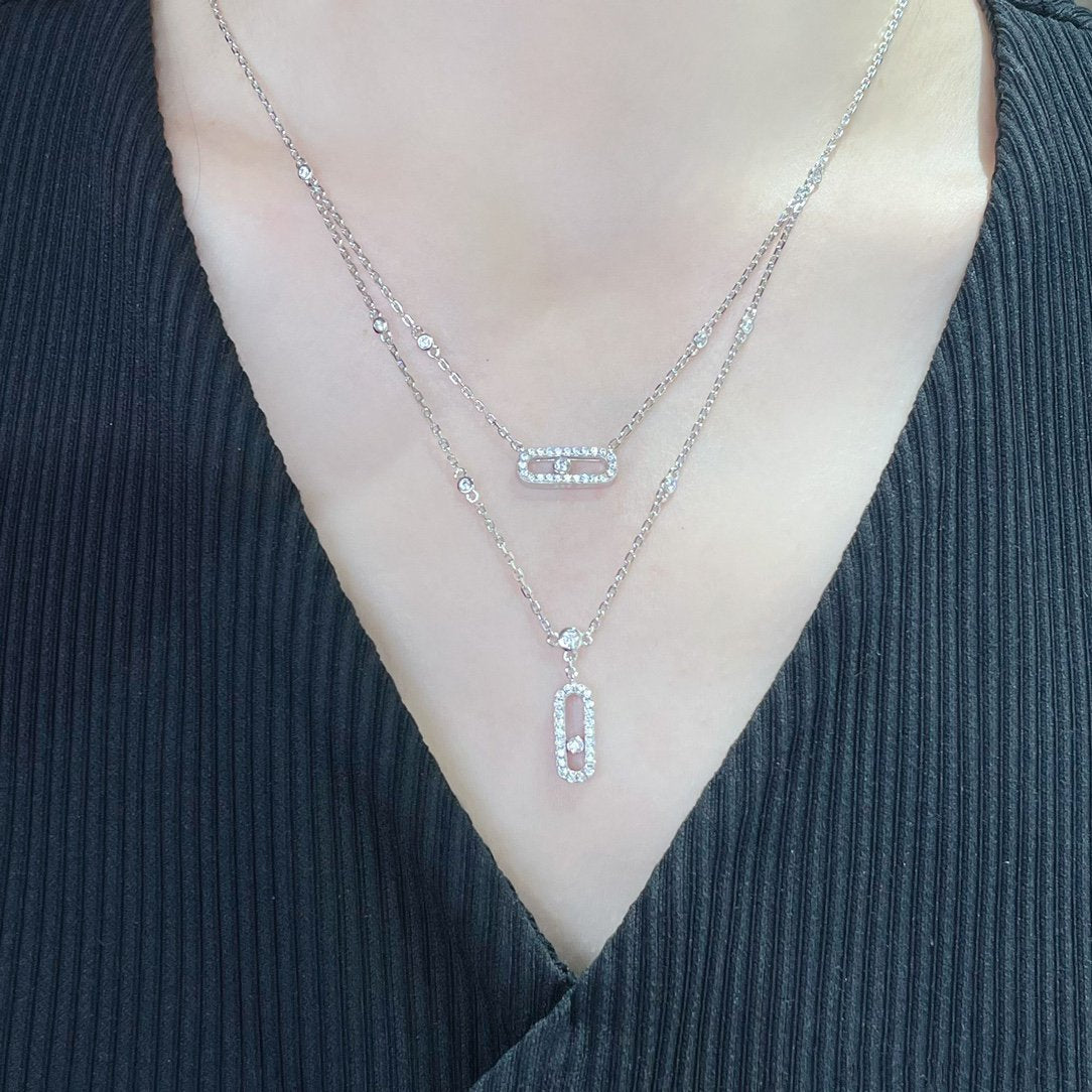 [Eternal jewelry]MOVE 2 ROW DIAMOND NECKLACE